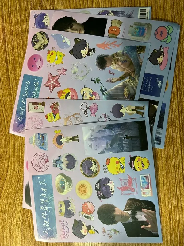 Rafayel Qiyu Sticker Pack Ocean Sea Fish Whale Shell Motif 6 Pcs Diy Album Diary Notebook Phone Case Decor Game Merch