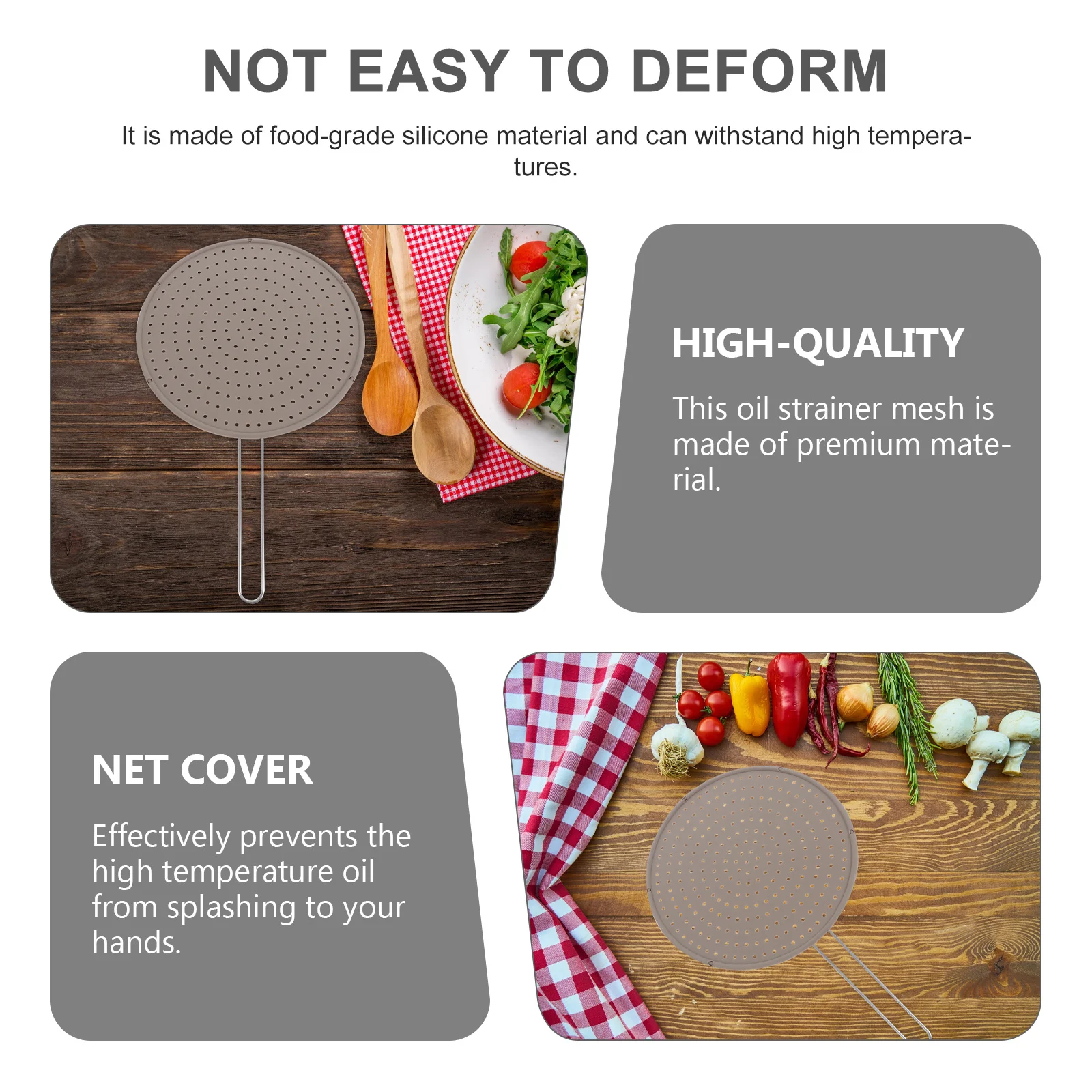 

Silicone Splatter Screen 8.5 Inch Oil Splatter Guard For Frying Pan Heat Resistant Cooking Tool Kitchen Filter Mesh