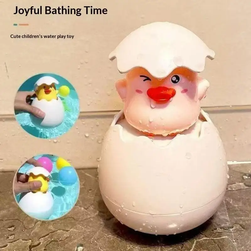 Cartoon Egg Shell Sprinkler Bath Toy Cute Animal Water Spray Play Toy Plastic Bathtub Game Toy For Baby Kids Shower Pool Time
