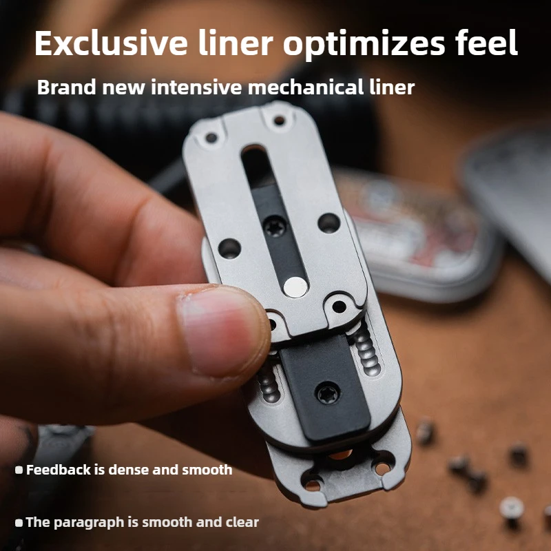 LAUTIE colaboración Edc mecánico Metal magnético dedo empuje marca tecnología negra descompresión juguete de escritorio regalo