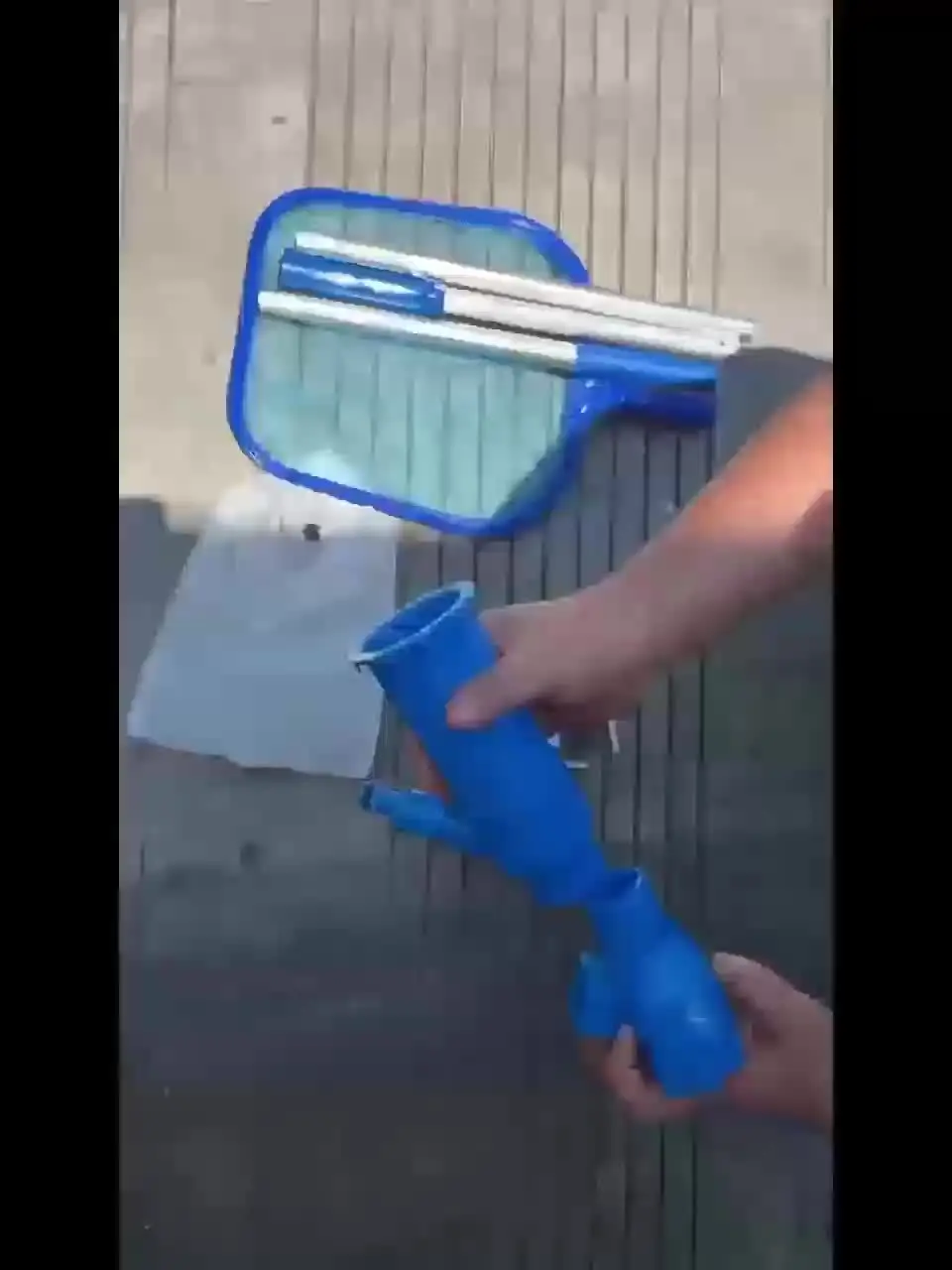 Aspirador mini jato para piscina azul com saco de escova, portátil, limpador subaquático