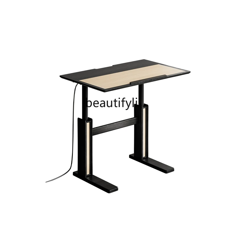 Chinese Ancient Style Solid Wood Electric Lifting Table Learning Bedroom Adjustable E-Sports Office Computer Desk Workbench