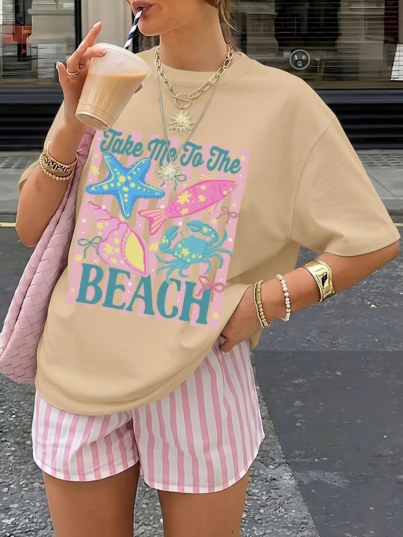 Summer women's suit, 3D printed, breathable, sweat-absorbing, casual, fashionable, outdoor women's clothing