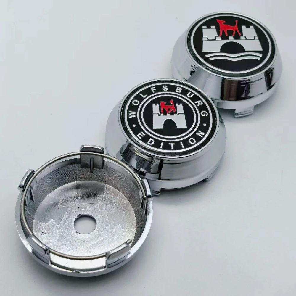 4pcs 60mm 64mm 65mm 68mm 69mm Car Wheel Center Caps With Wolfsburg Logo Emblem Wheels Hubcaps Rim Cover Car Accessories High Cap
