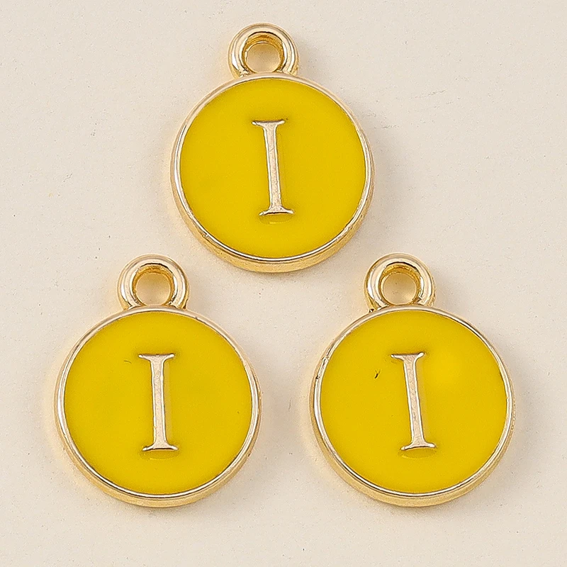 20 Stück 11x14mm Niedliche Gelbe Emaille-Alphabet-Anhänger mit 26 Buchstaben A-Z für Schmuckherstellung, DIY-Halsketten, Ohrringe und Accessoires ﻿ – Detail 11