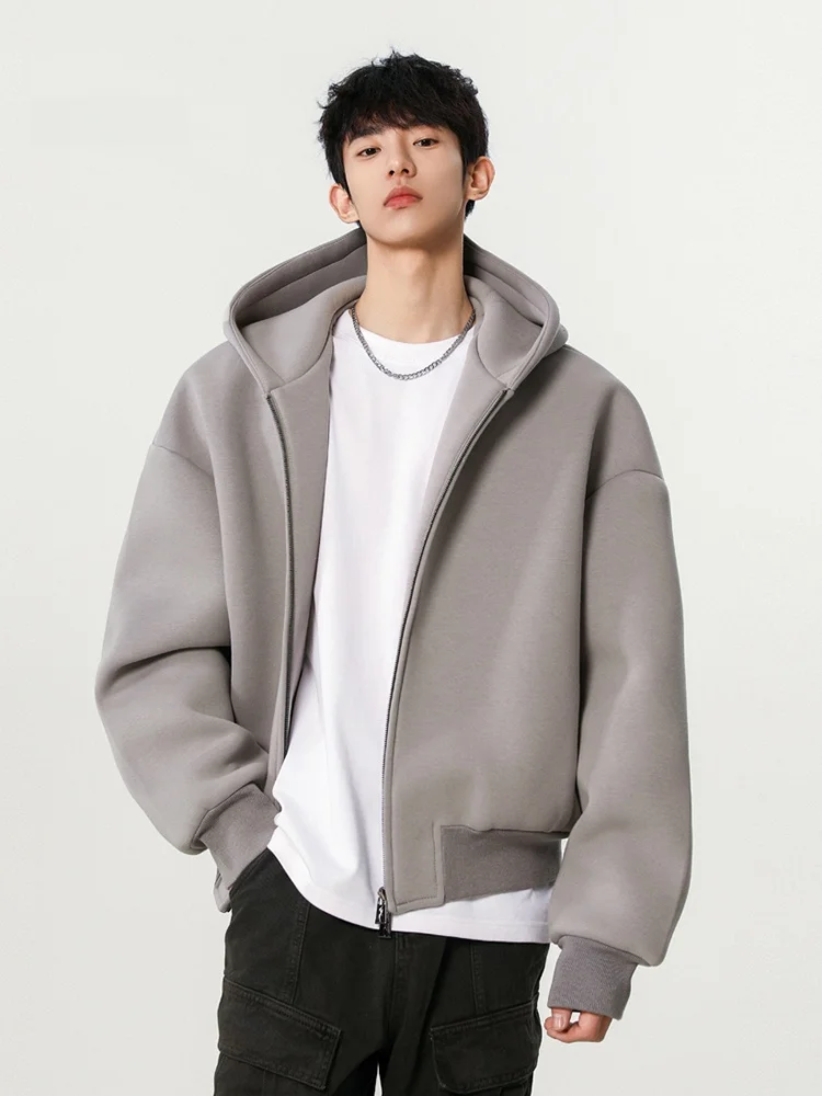 

Мужская толстовка-кардиган American Sle Cleanfit с капюшоном, на двойной молнии, свободного кроя, повседневная, модная