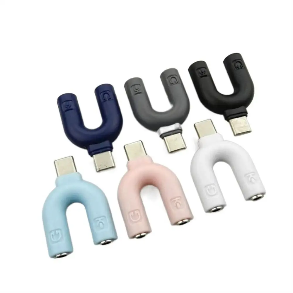 Adapter Audio Splitter Cables Microphone  Connector Type C to 3.5mm Adapter USB C to 3.5mm Jack Headphone Plug U Type Adapter