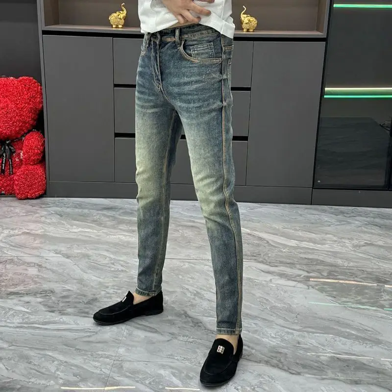 Stretch Streetwear Cowboy Luxury Brand Straight Leg Jeans for Men High Quality Autumn Spring Denim Slim Vintage Casual Pants