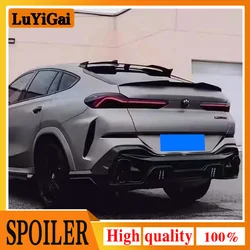 For BMW X6 X6M G06 F96 2020 21 22 23 Carbon Fibe Car Rear Roof Window Trunk Lid Spoiler Wings Black Exterior Tuning Accessories