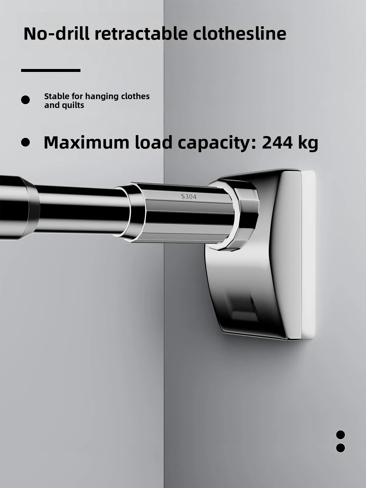 

Регулируемая выдвижная штанга для балкона, ванной, штор, гардероба, для сушки одежды, без сверления, универсальная