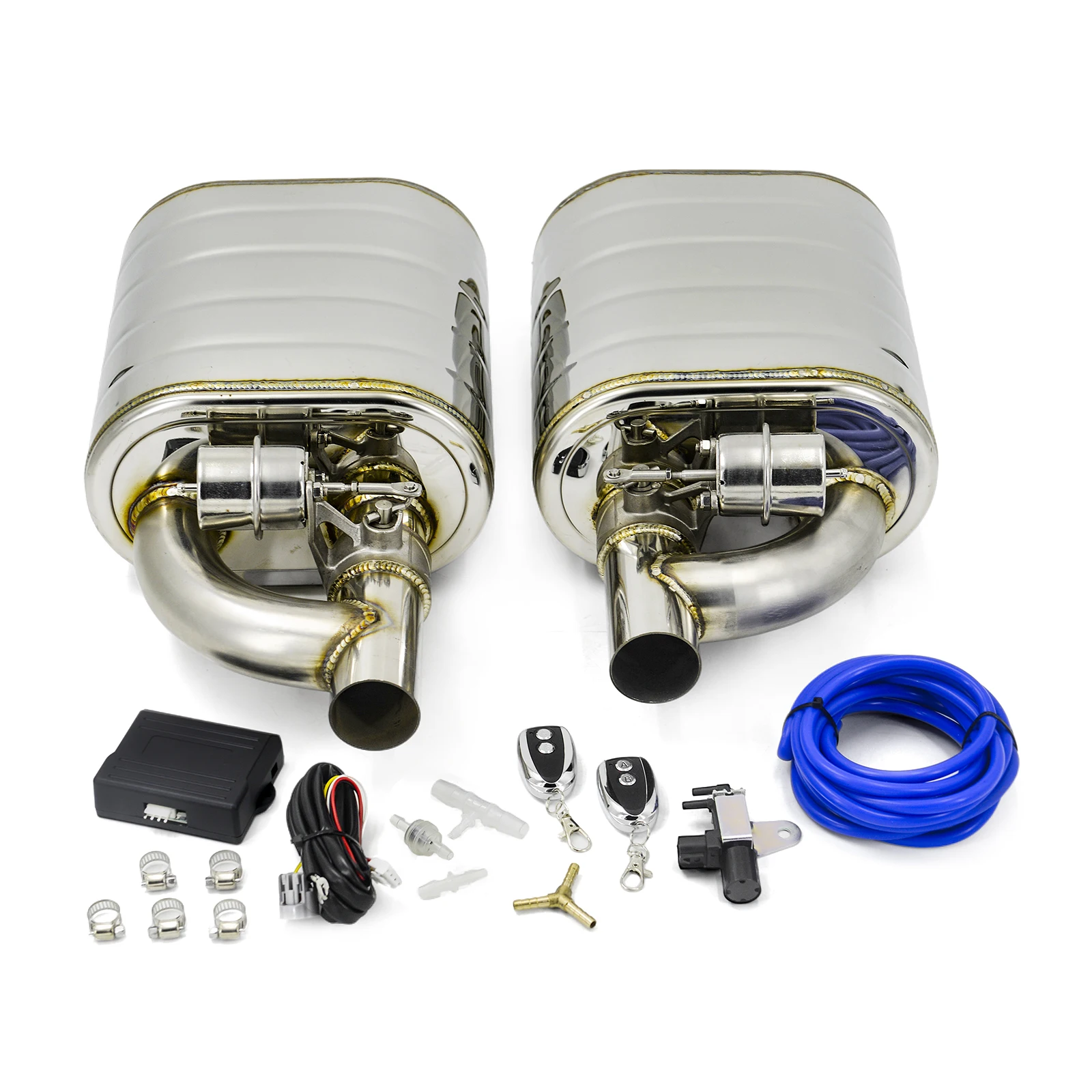 Universal 2/2.25/2.5/2.75/3 inch Single into single out Exhaust Muffler W/ Wireless Remote Controller Dump Valve Exhaust Cutout