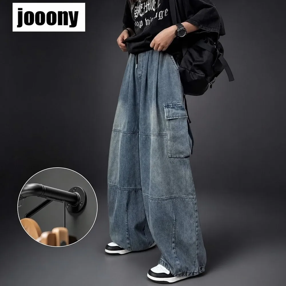 2024 Spring Fashion Harajuku Baggy Jeans Vintage American Style High Street Wide Leg Loose Casual Daily All-match Denim