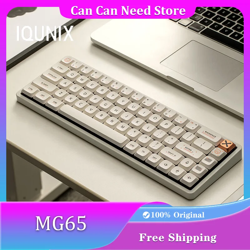 

IQUNIX MG65 Pro Механическая клавиатура Беспроводная Bluetooth Низкая ось RGB с возможностью горячей замены Алюминиевый сплав Клавиатура с ЧПУ ПК Аксессуары для геймеров