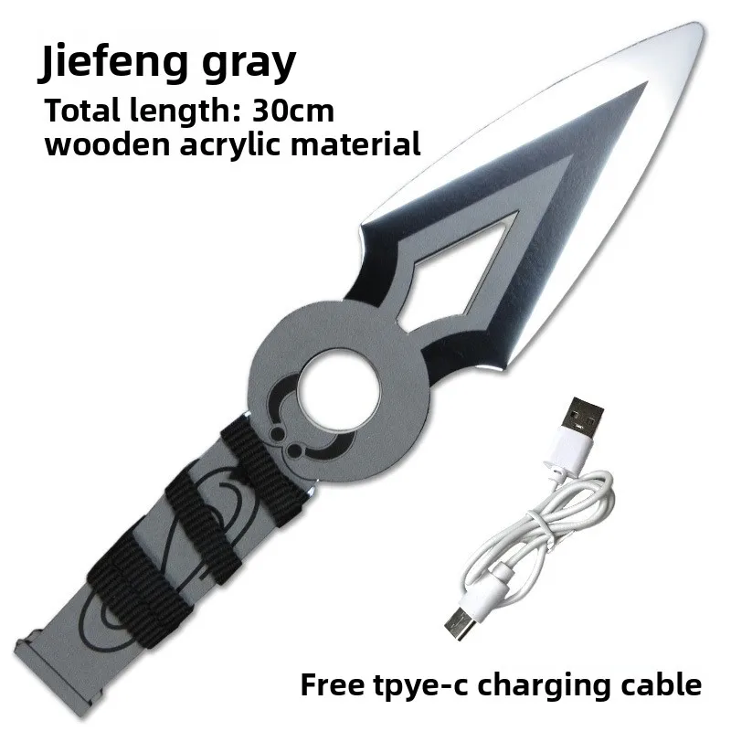 30 cm/11.8 pollici Valorant Katana Coltelli Carica Acrilica Giocattoli Luminosi Periferiche di Gioco Arma Modello Puntelli Fidanzato Regali Da Collezione