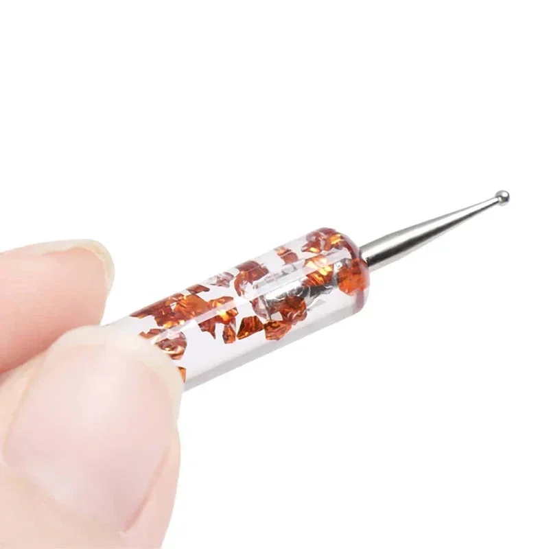 5 stks/set Draagbare Nail Art Puntjes Pen Kristal Kralen Handvat Dual-ended Tekening Schilderen Steentjes Edelstenen Pennen Manicure Tool uñas