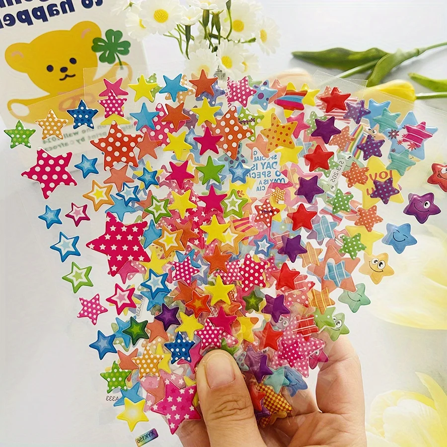 

10 шт. 3D-наклейки-звездочки — наградные стикеры для скрапбукинга, декоративные наклейки для школы/офиса ZSY