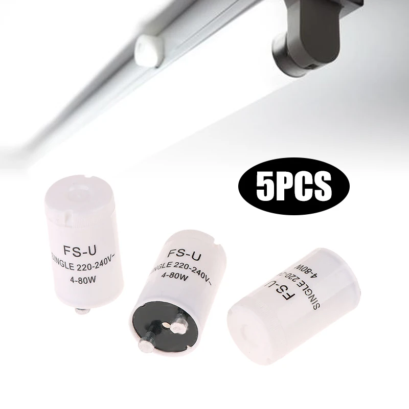 

5Pcs High-quality Fluorescent Starters AC220V-240V 4-80W Fluorescent Tube Fuse Starter CE Rohs Fuse Starters
