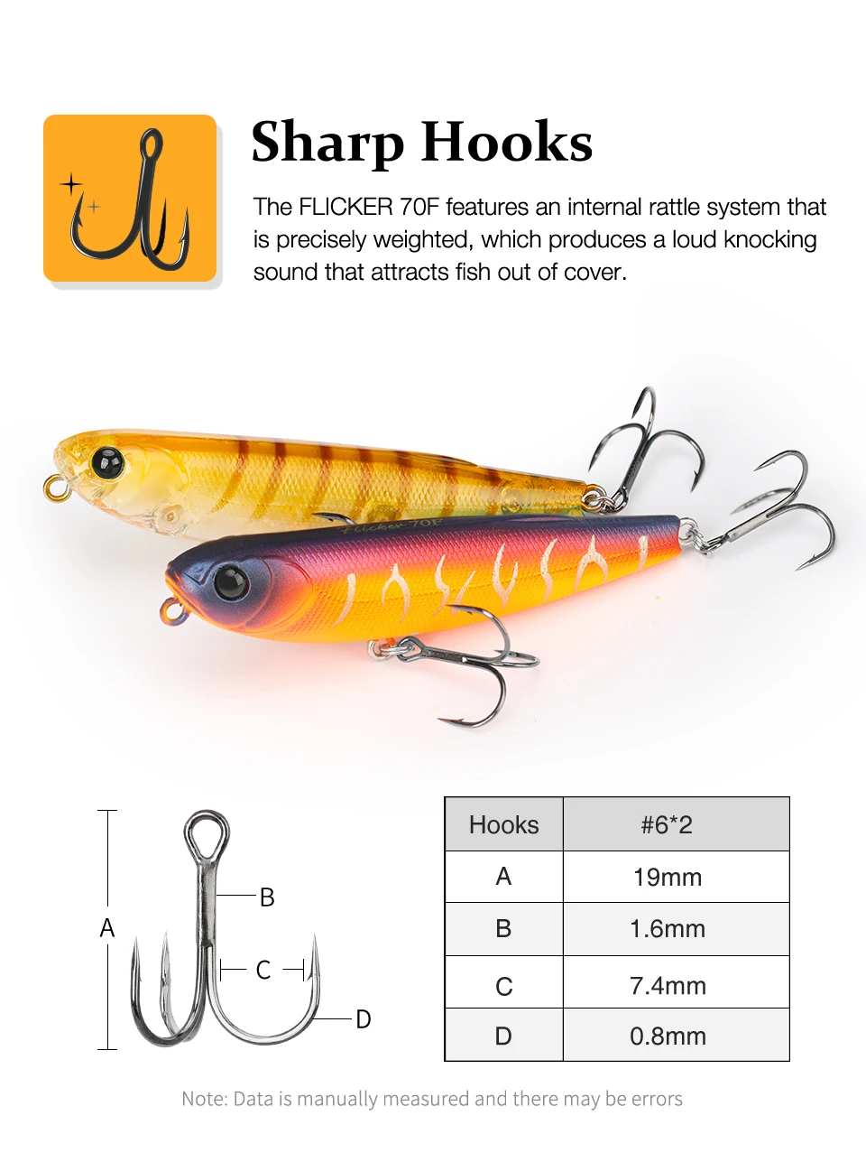 TSURINOYA FLICKER 70F Z Dog Topwater Walker Angelköder 70mm 8,4g Künstlicher Pencil Floating Stick Hard Bait für Barsch und Hecht – Detail 9