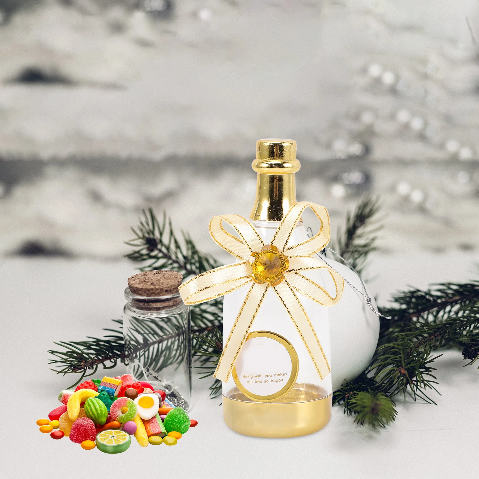 

12Pcs Box Bottle Shaped Creative Candy Storage Bottle for Wedding Birthday Party Bridal Shower Christmas Party