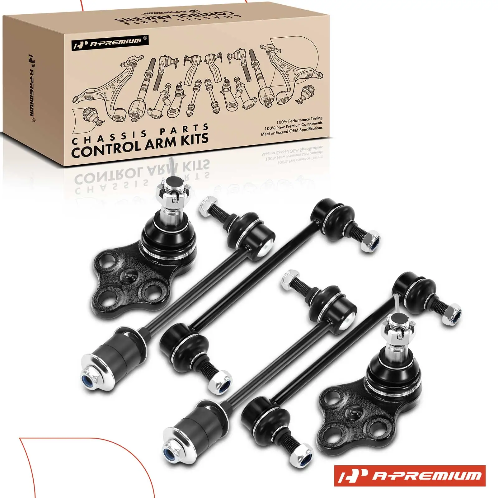 A-Premium 6x Front & Rear Stabilizer Bar End Link & Ball Joint for Nissan Pathfinder 1996-2004 Infiniti QX4 1997-2003