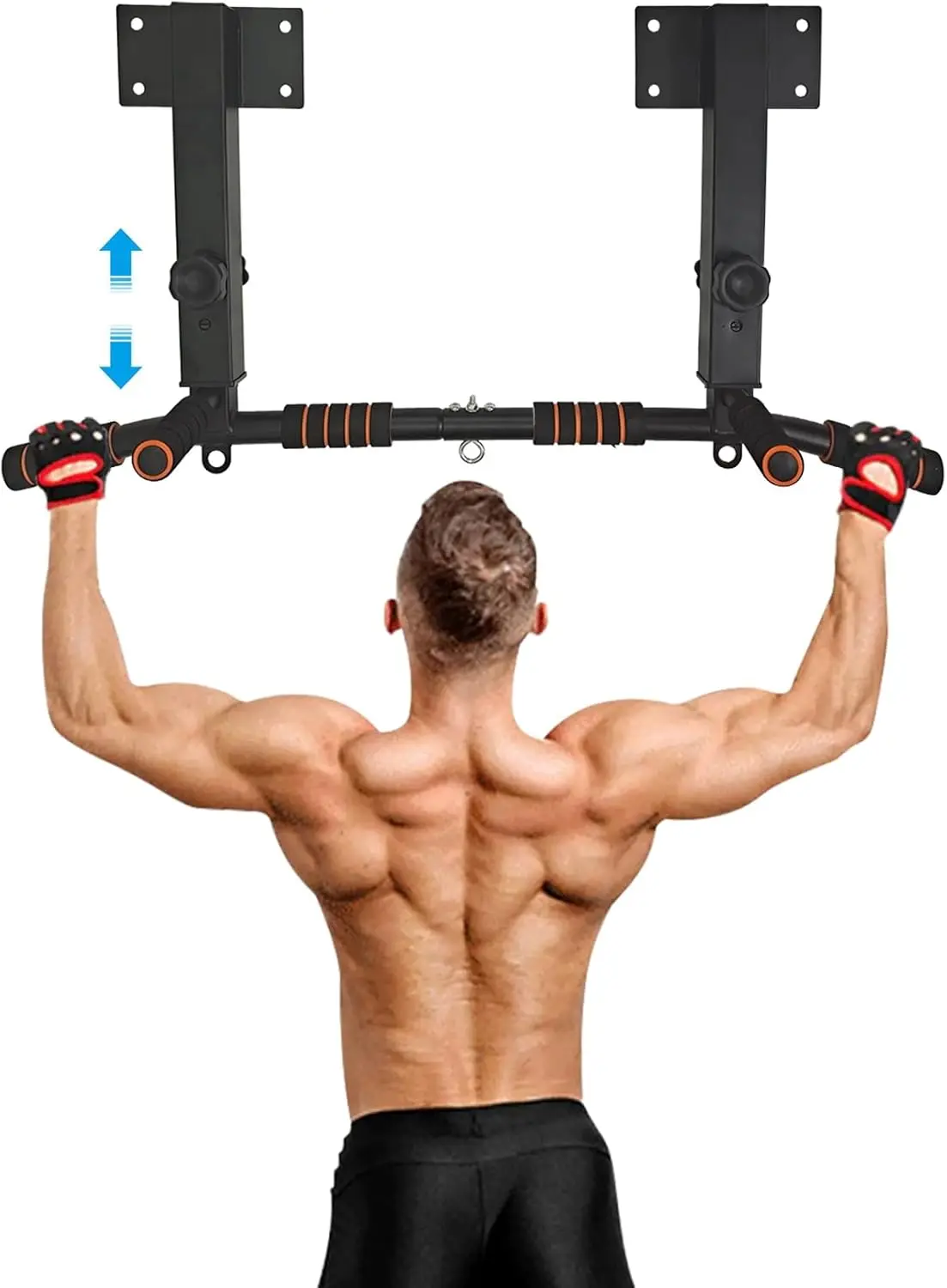 

Wall Mounted Pull Up Bar and Dip Station, Heavy Duty Joist Mount Pull-up Chin Up Bar Multifunctional Home Gym Workout Indoor
