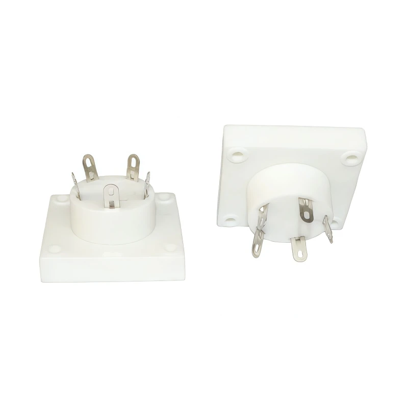 Ceramic 5-pin Electronic Tube Holder TUS-P5-G Square Plate Holder Silver Plated And Gold Plated 2PCS