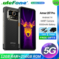 Ulefone Armor 25T Pro,5G Thermal lmaging By FLIR,12GB 256GB ROM (12GB=6GB+6GB Virtual),6500mAh,64MP Night Vision,NFC,Android 14