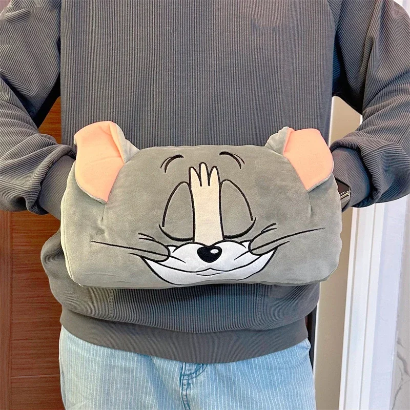 32CM Tom i Jerry pluszowa zabawka figurki Anime śliczny miękki Tom kot Jerry Mouse pluszak ciepła poduszka wypchane zwierzę lalki prezent