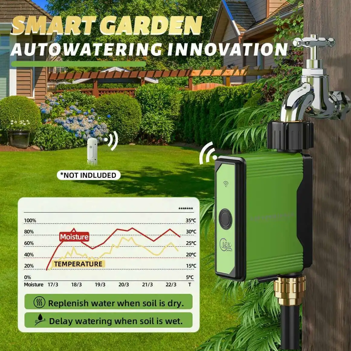 WIFI Garden Watering Timer Smart Sprinkler Drip Irrigation System Built-in Water Flow Recorder Controller TUYA