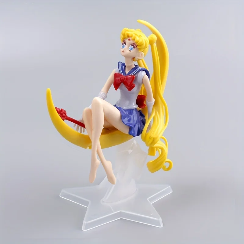 Bandai 15CM Anime Sailor Moon PVC Doll Girl Toy Cake Decoration Action Figures Model Car Ornament bambini regalo di compleanno bambola Co