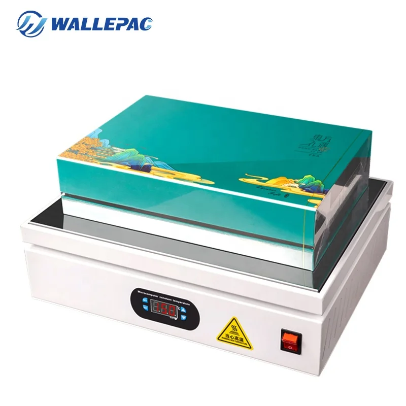 Wallepac Gift Box Wrapping Bopp Heat Sealing Packing Machine Film Ironing Hot Laminating Machine With Temperature Control Screen