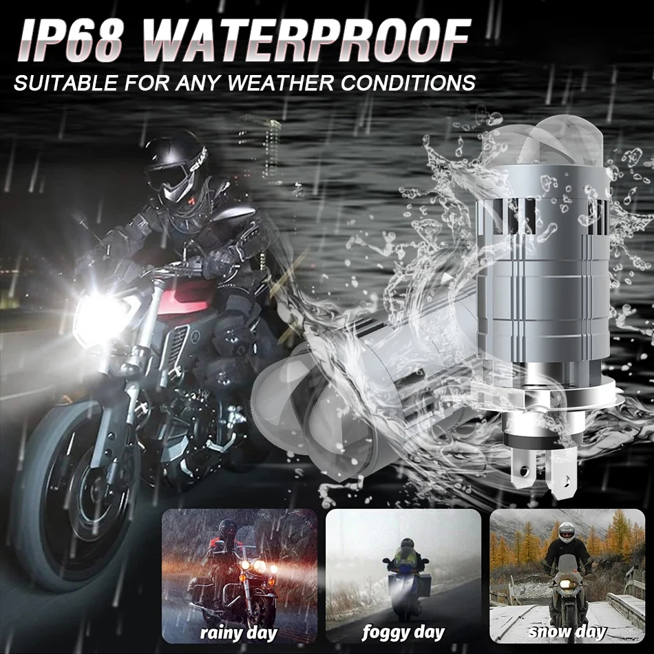 Lampu Proyektor LED Mini H4 Bi - Motorcycle Led Headlight Bulb H4 ulasan dan harga