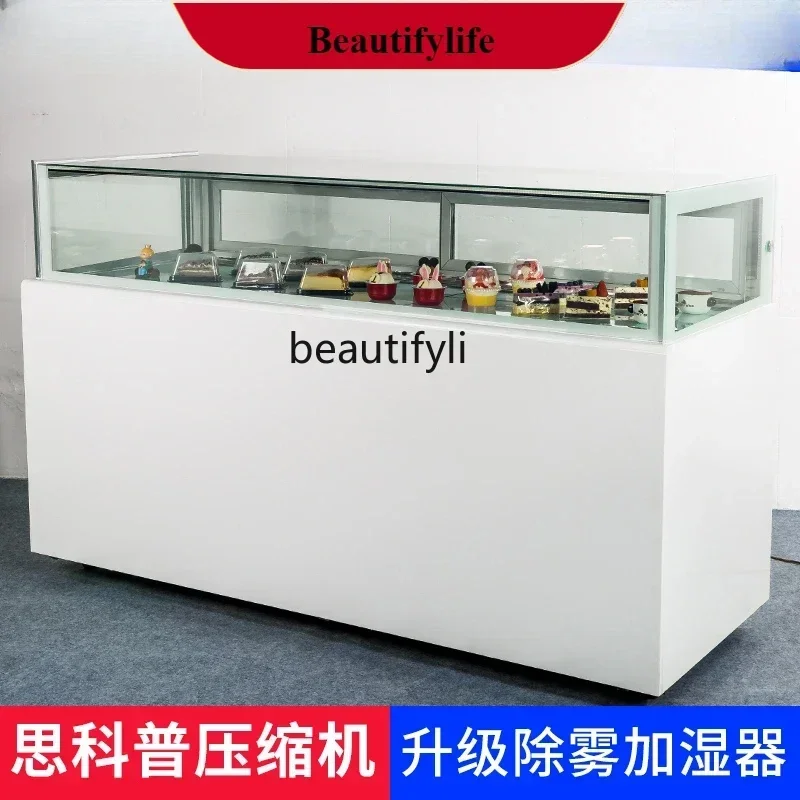 New arrive   Right Angle Cake Counter Refrigerated Display Cabinet Bar Commercial Air-Cooled Dessert Bread Fruit Fresh Cabinet