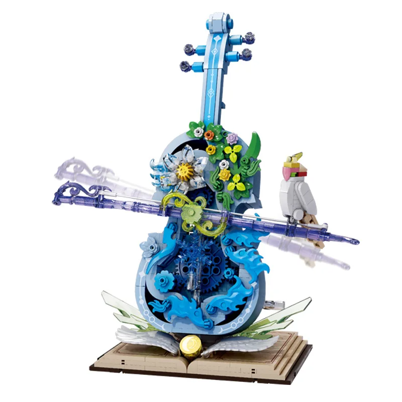 Muziekthema ornamenten bouwstenen educatieve puzzel voor kinderen geassembleerd vioolinstrument model speelgoed jongens en meisjes geschenken