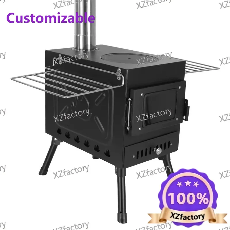 Factory Direct 2026 Top RatedPortable Outdoor Camping Wood Burning Stove Foldable Tent Heater Cooking Fire Pit For Hiking Picnic