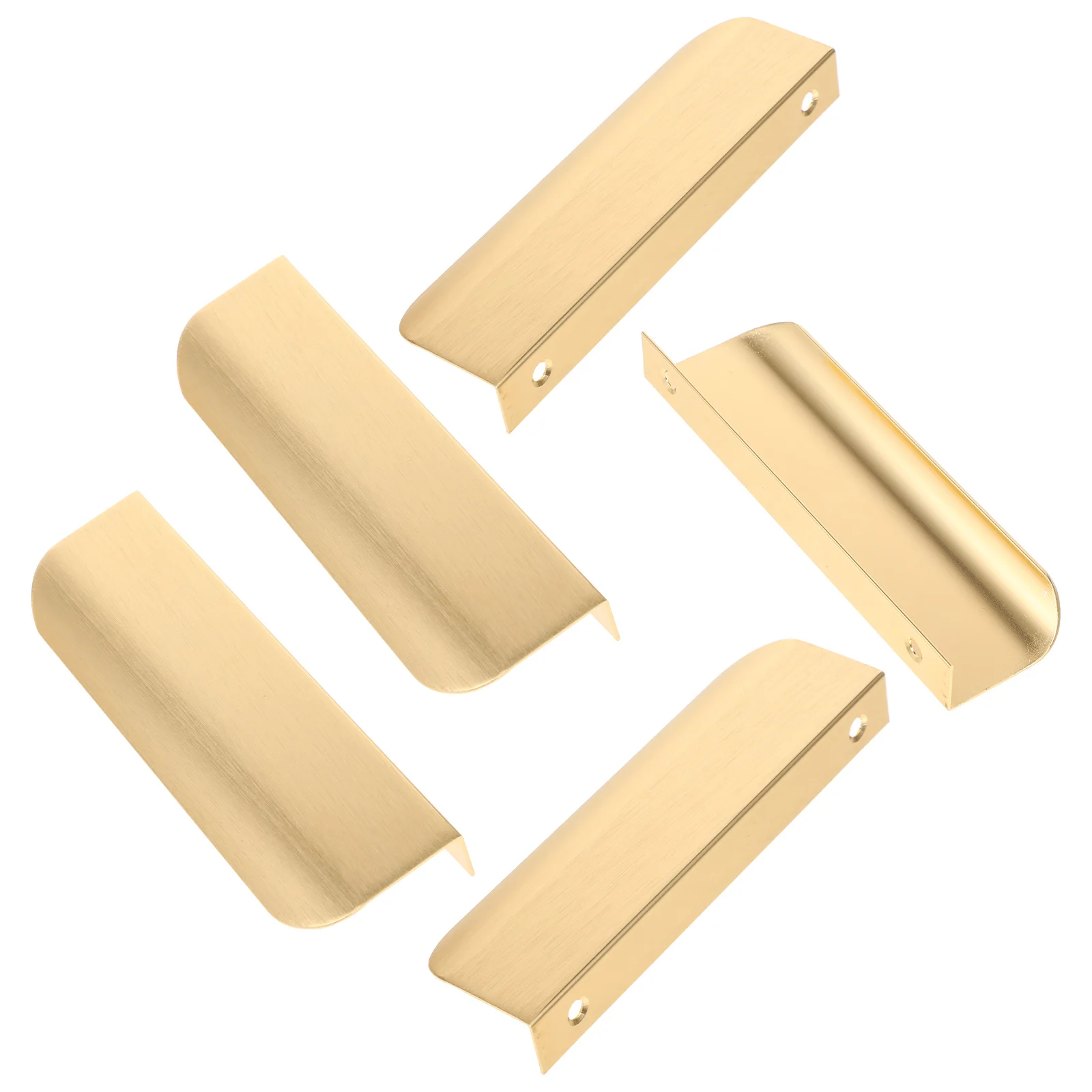 5 PCS Cabinet Handle Gold Door Handles Interior Finger Pulls Wardrobe Aluminum Cabinets