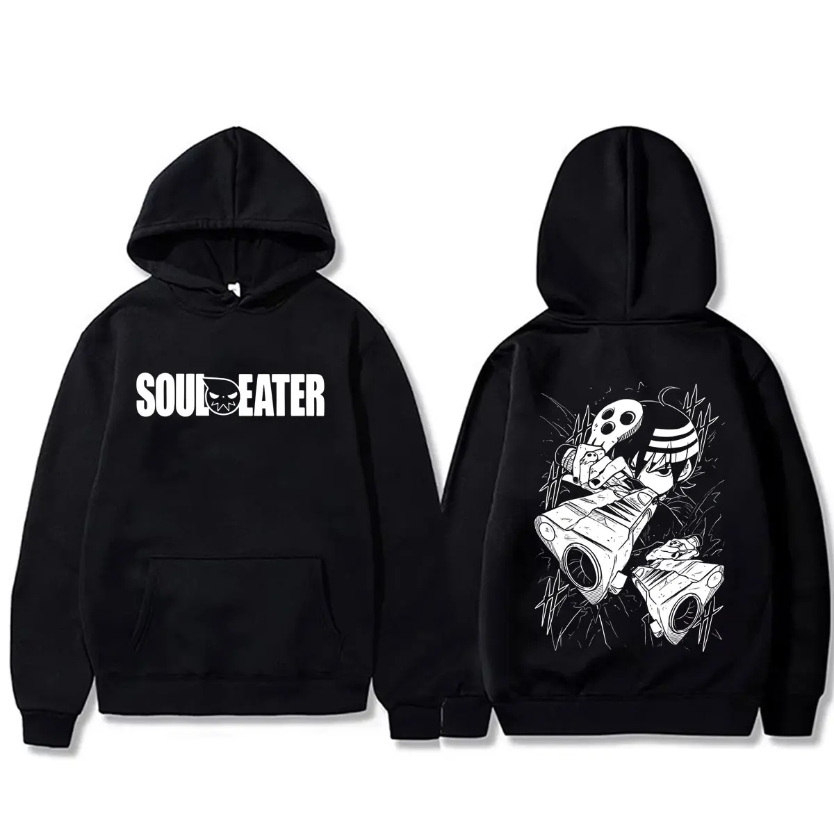 

Anime Soul Eater Death The Kid Graphic Hoodie Men Women Clothing Manga Fashion Streetwear Male Casual Fleece Cotton Sweatshirt