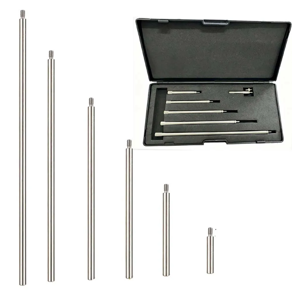 2025 Metal Extension Rod Set 6pcs 30-150mm For Digital Dial= Indicators 4-48 Thread Stem Gauge Tools Workshop Measuring Kit view 6