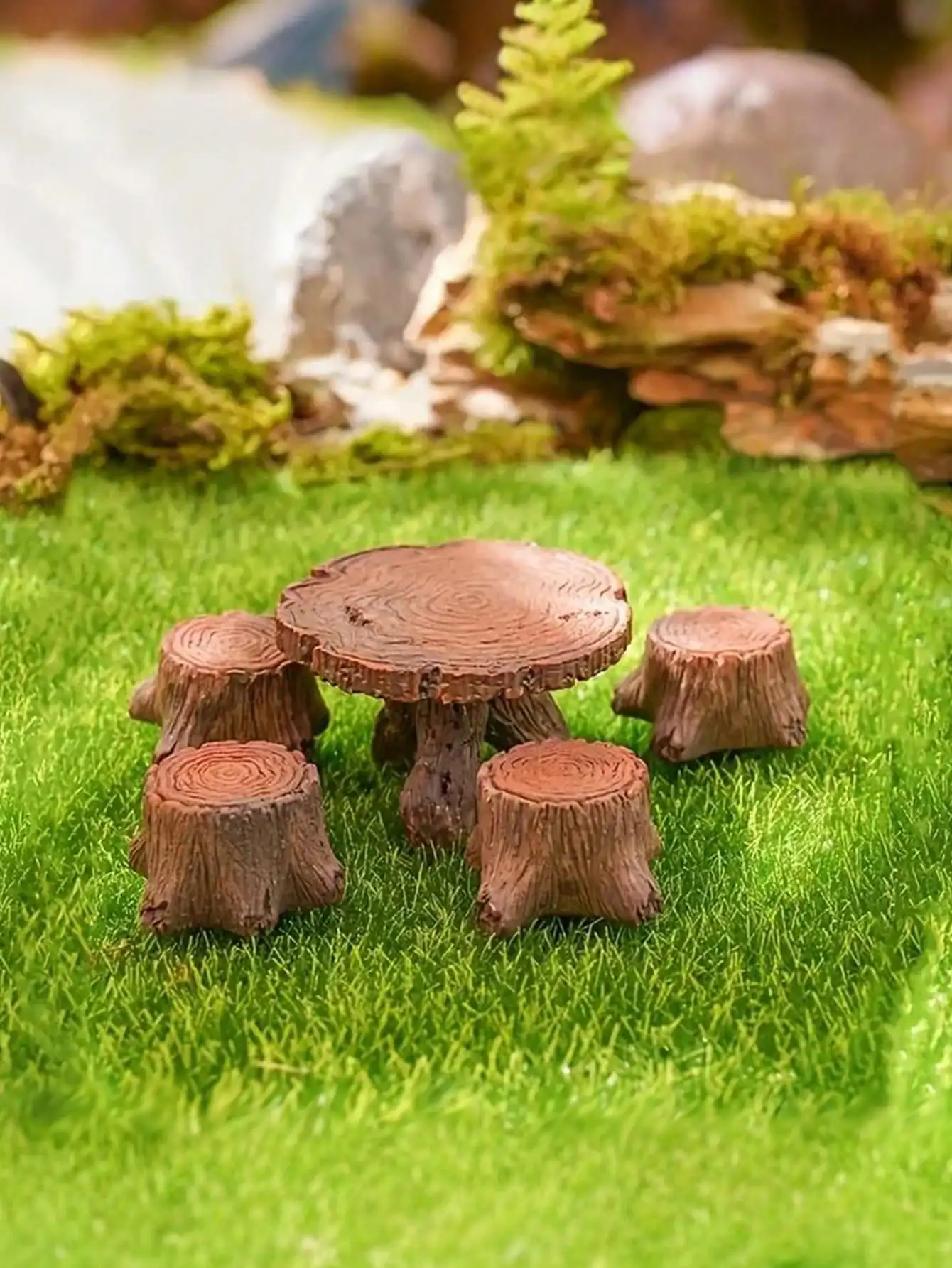 5 miniature tree stump garden art accessories resin decoration, garden landscape accessories, resin creative crafts image 6