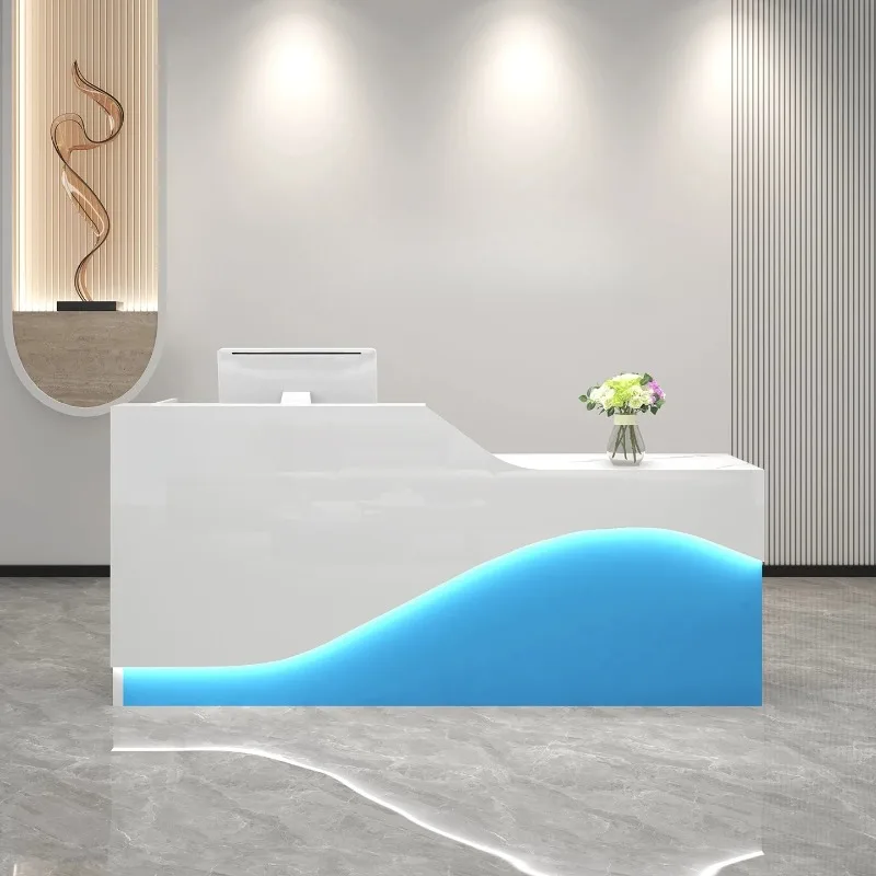 Small Aesthetic Reception Desks Modern Unique Minimalist Design Reception Desks Welcome Company Mostrador Commercial Furniture