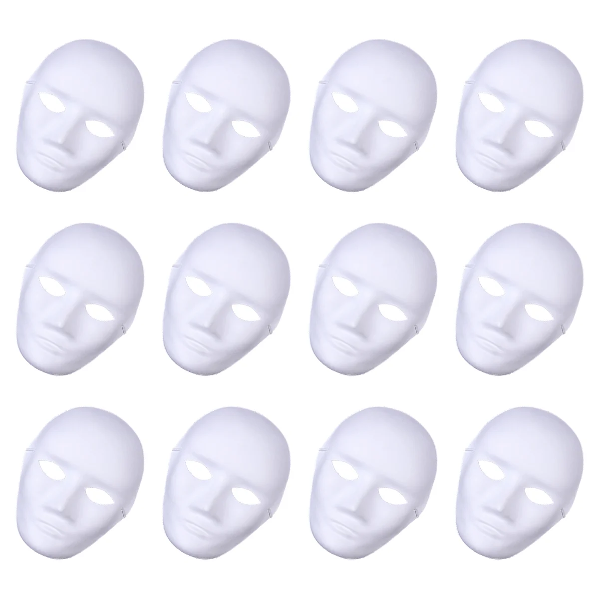 12 Pcs DIY Painting Mask Unique Design Halloween Masks Couples Costumes Scary Clothing Party