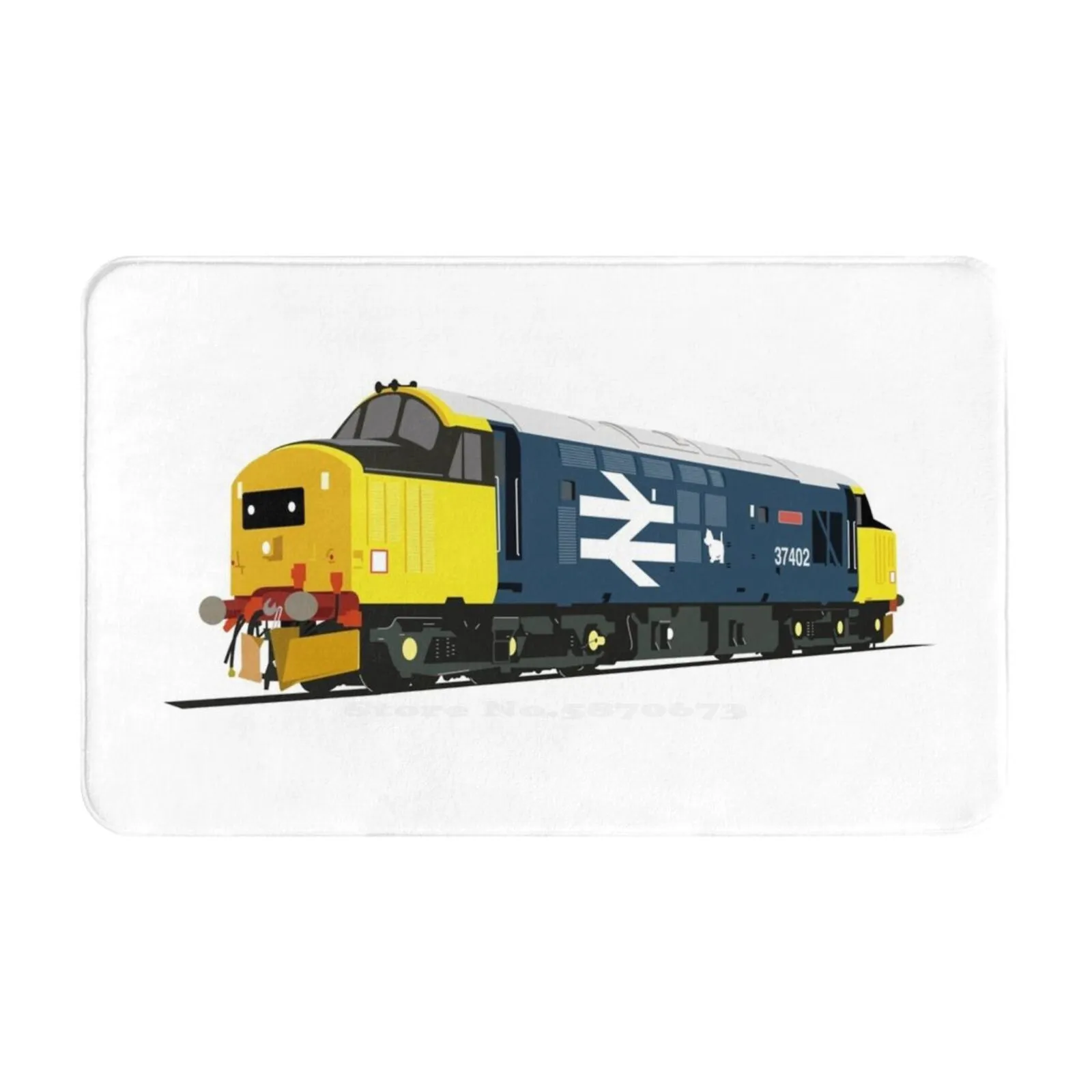 Class 37 Locomotive Large Logo Door Mat Foot Pad Home Rug Uk British Rail Locomotive Class 37 Railway Train Syphon Growler Nose