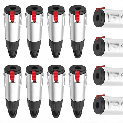 Conector hembra TRS de 1/4 pulgadas, conector estéreo de 6,35mm, conector de Cable de micrófono de Audio con bloqueo