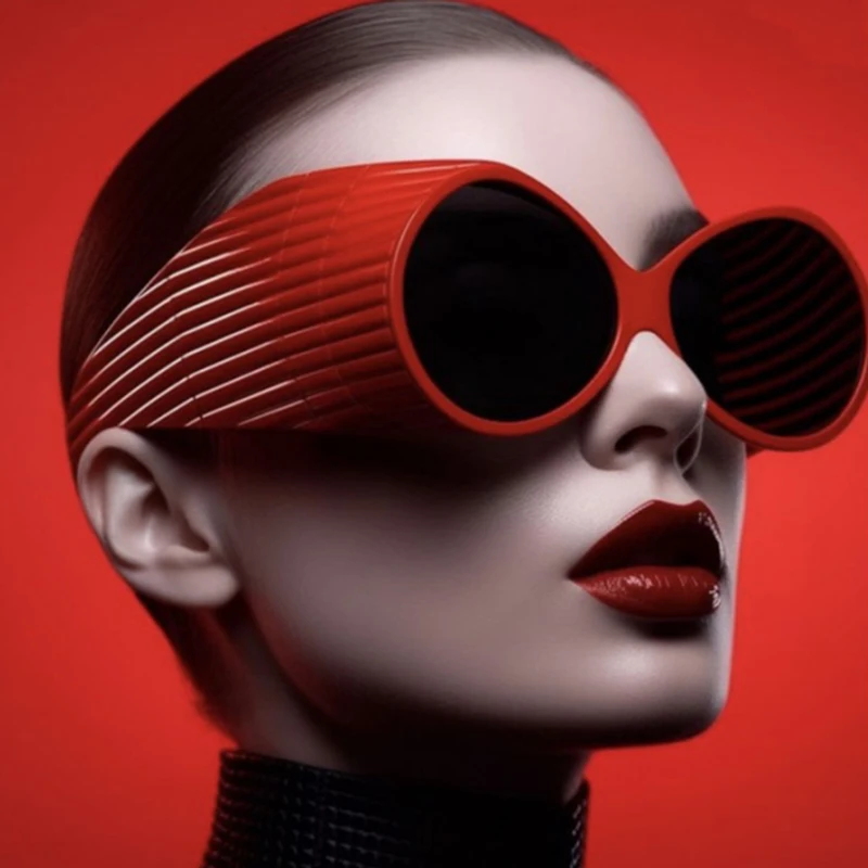 Y2k Marke Designer Luxus ovale übergroße Sonnenbrille Frauen für Männer Vintage Punk Streifen Bein Sonnenbrille trend ige große Rahmen Sonnenbrillen