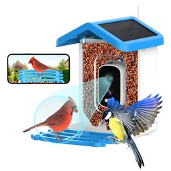 AI Solar Bird Smart Feeder Camera 5.0Megapixels Low Power Night Vision IP66 Waterproof WIFI 1.5L Capacity Feeder Camera Gift Box