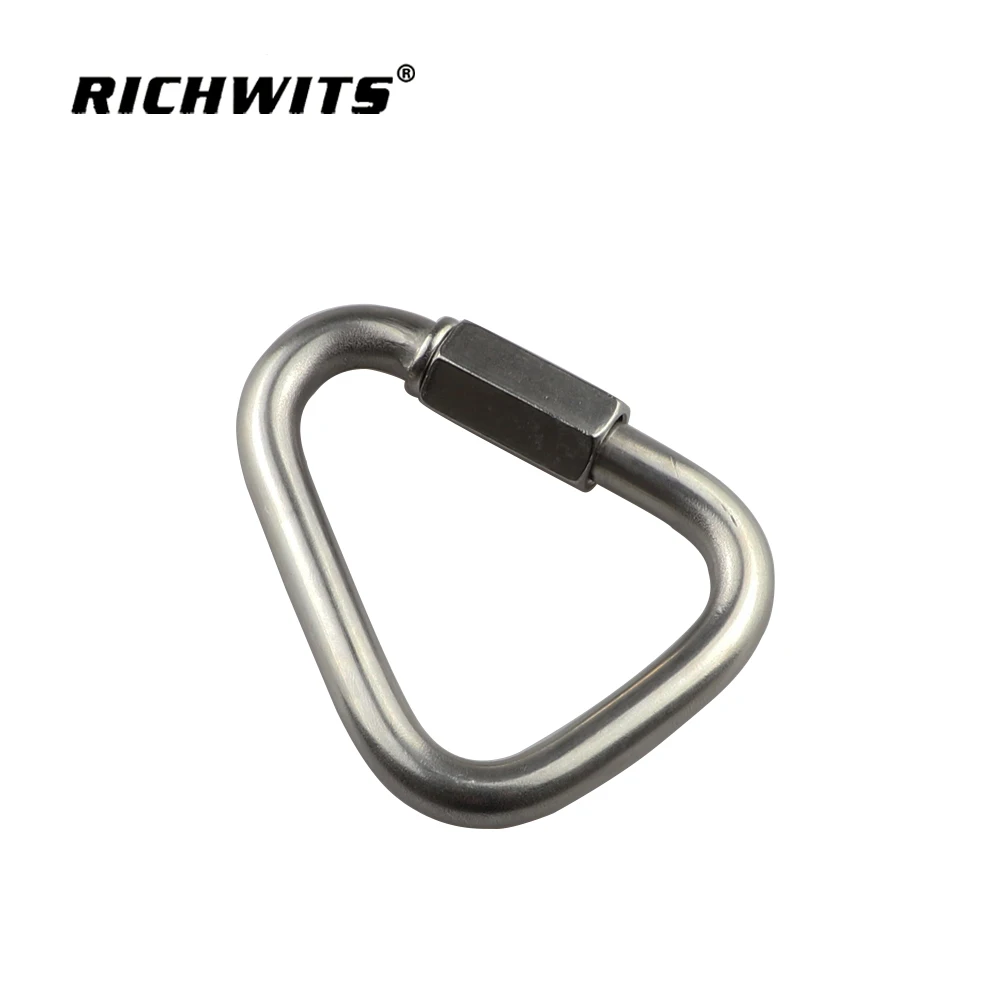 Heavy Duty Delta Quick Link Triangle Locking Carabiner Rigging Hardware Quick Links SS304