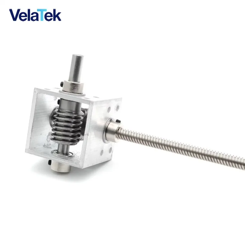 1:20 Worm Gear T8 Screw Reducer Long Threaded Shaft Metal Gearbox High Torque 250-600mm For DIY Robot Model Kit