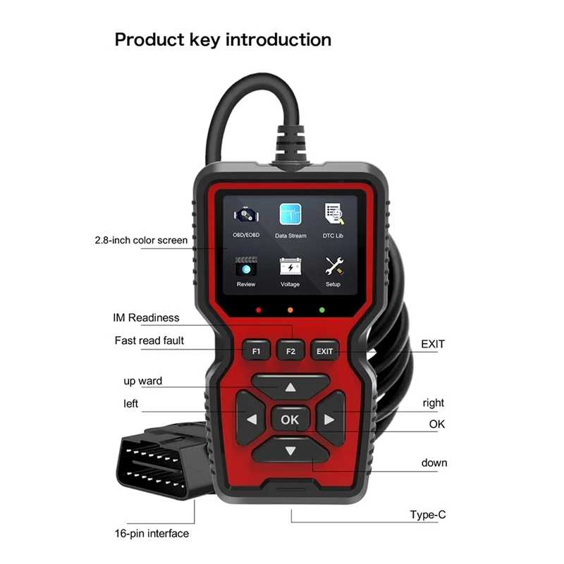 V519 OBD2 Scanner Plastic Scanner Car Fault Detector Diagnostic Tool Car Supplies