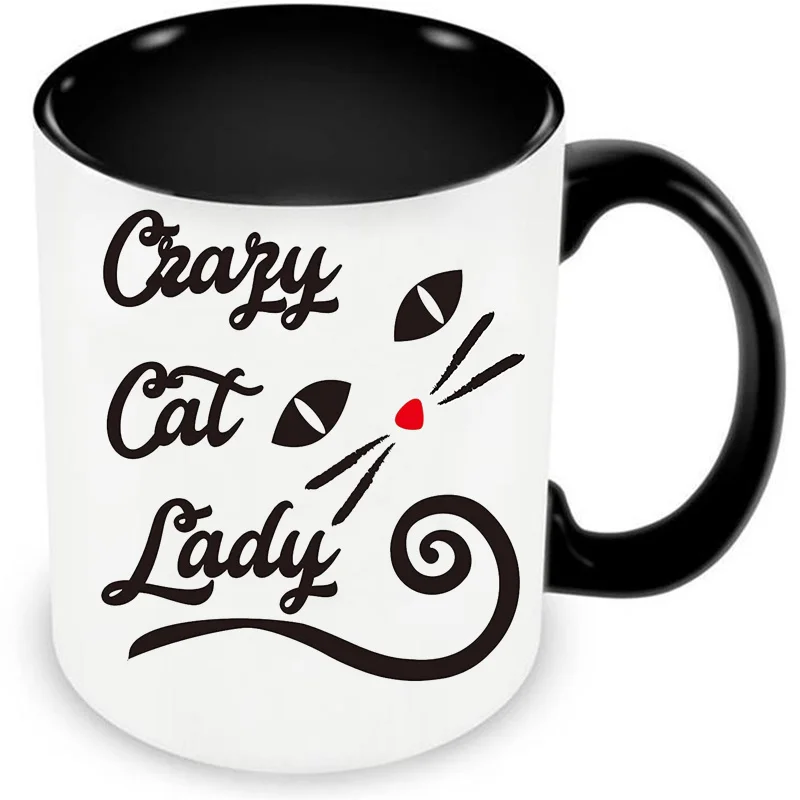 

Crazy Cat Lady Mugs Milk Cocoa Coffee Mugen Ceramic Message Cups Drinkware Teaware Tableware Coffeeware Home Decal Friend Gifts