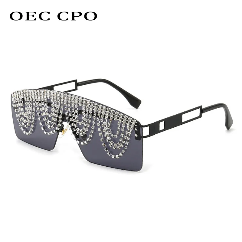 Diamonds One piece Sunglasses Women Goggle Oversized Luxury Rhinestone Sun Glasses Female UV400 Shades Shield Eyewear gafas sol